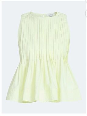 NWT Yellow Sleeveless Pleated Peplum Top - Size XS